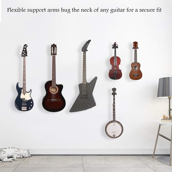 2 stk. vægmonterede metalguitarophæng