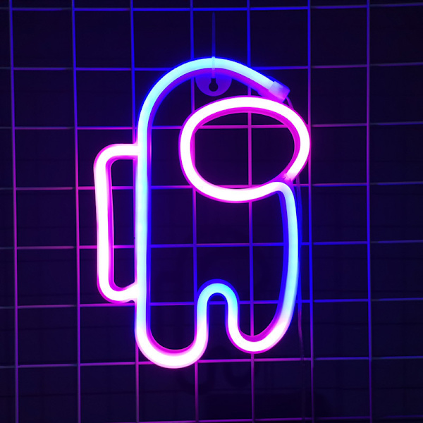 Alien Neon Skilt Astronaut Neon Lys med USB eller Batteridrift