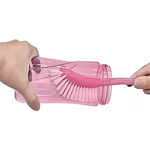 2 st-rosa, flaska med långa handtagsborstkruka och pannrengöringsborste