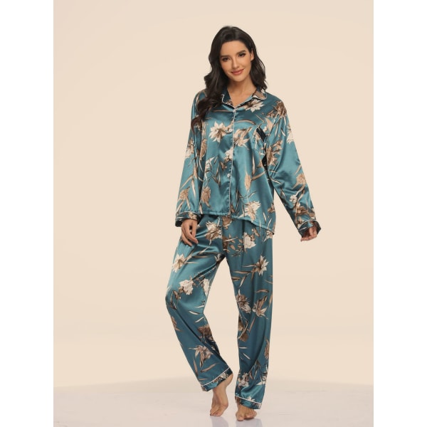Komfortable vinter todelt elastisk sateng pyjamas ( M)
