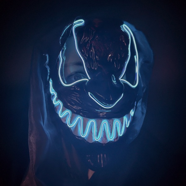 2 st Halloween skräckmask LED lysande mask rolig djävul fest rekvisita