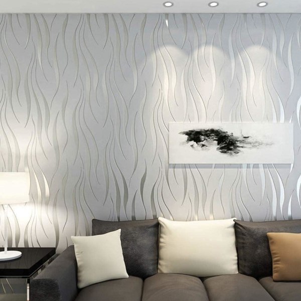 Modern minimalistisk präglad non-woven tapetrulle, 3D Aquatic