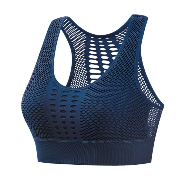 Mesh-ulkoiluvaatteet plus-koko urheilu- ja fitness-rintaliivit - sininen 2XL