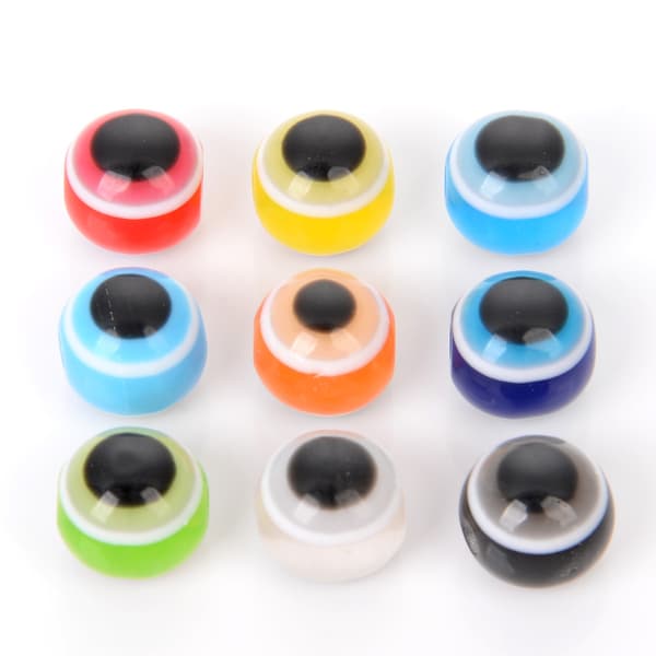 200 Resin Devil's Eye Beads Round Loose Beads DIY Jewelry Access