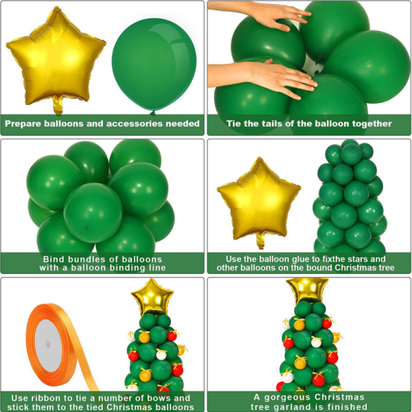 Christmas Balloon Garland Arch Kit 96 delar Julgranskula