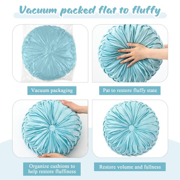 Rund sammetskudde, soffa säng sovrum dekorativ prydnadskudde för soffa heminredning (38cm)