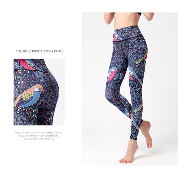 Højtaljede hofteløft yoga trænings fitness leggings - HK269 M