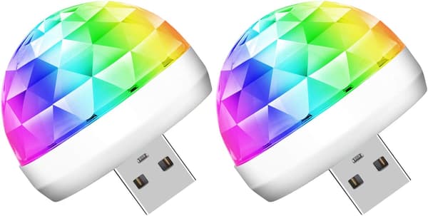 Mini USB Discokugle Festlys, Lydstimuleret DJ Scene Strob