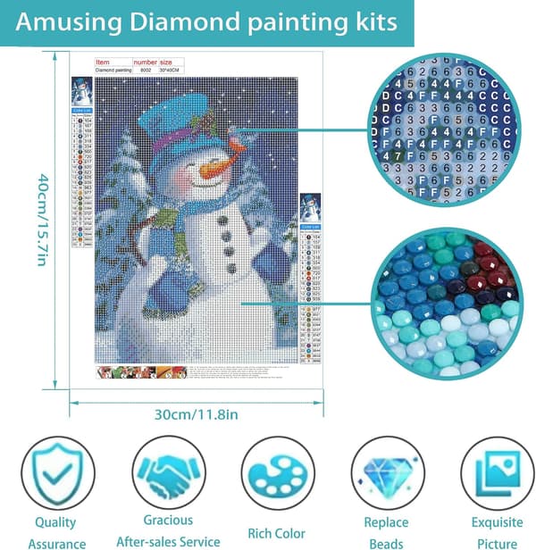 Vuxen jul diamantmålning set, blå hatt snögubbe diamant A