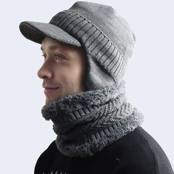 Ankbeanie i stickad stickad mössa för män höst vintermössa