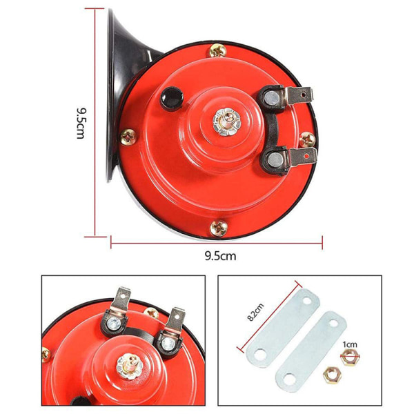 2-pack 12V snigelhorn-tweeter, vattentät elektrisk bilhorn