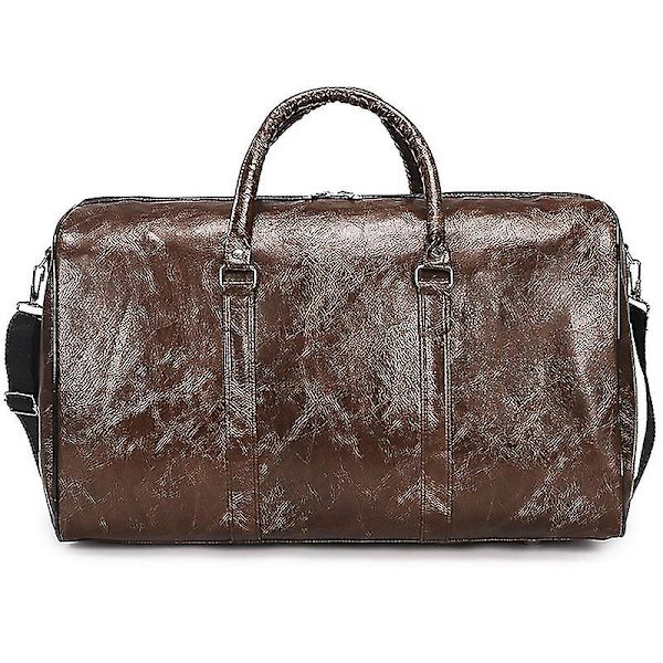 Herre PU Lær Duffel Weekend Bag Reise Håndveske Tote