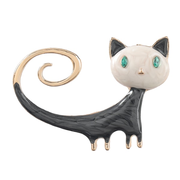 Emalj söt katt brosch för kvinnor Kitty brosch djur smycken Uni