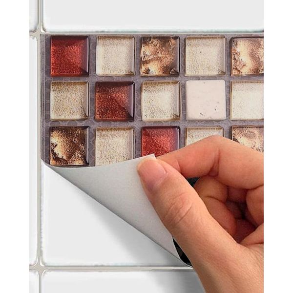 20-pack dekorativa mosaikväggdekaler, självhäftande heminredning