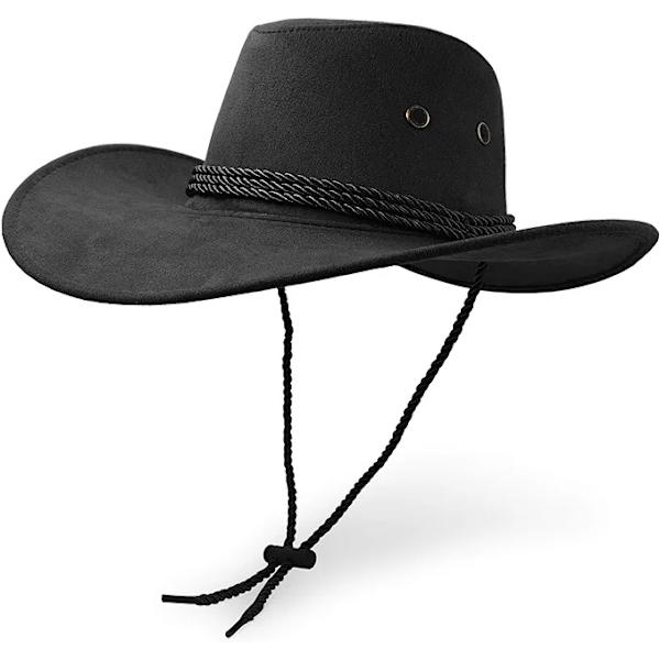 Cowboy Hat, Filt Kunstlæder Solhat, Ruskind Rejse Cap, Western