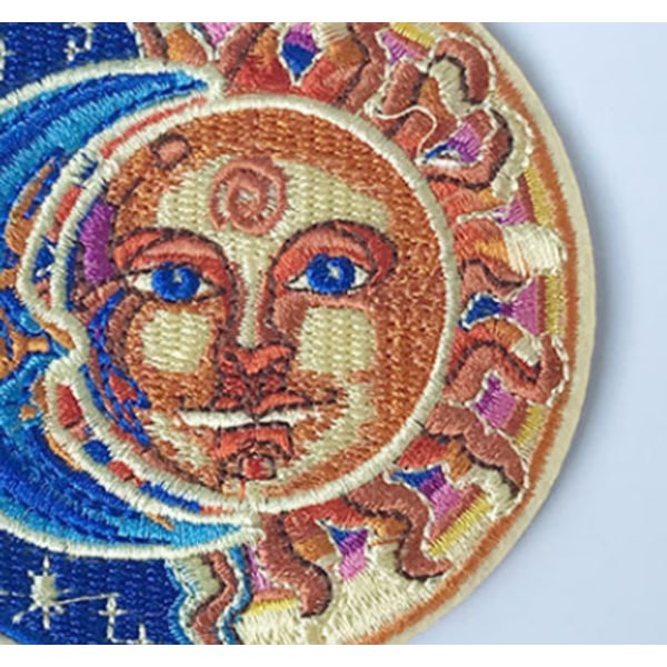 Broderet Applikation Sol Måne og Stjerner Patch - Stryge-på Patch