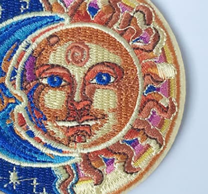 Brodert applikasjon sol måne og stjerner lapp - strykemerke