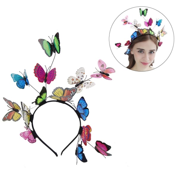 Sommerfugl Hodebånd Fascinator Hat, Kreativ Elegant Hårbøyle H