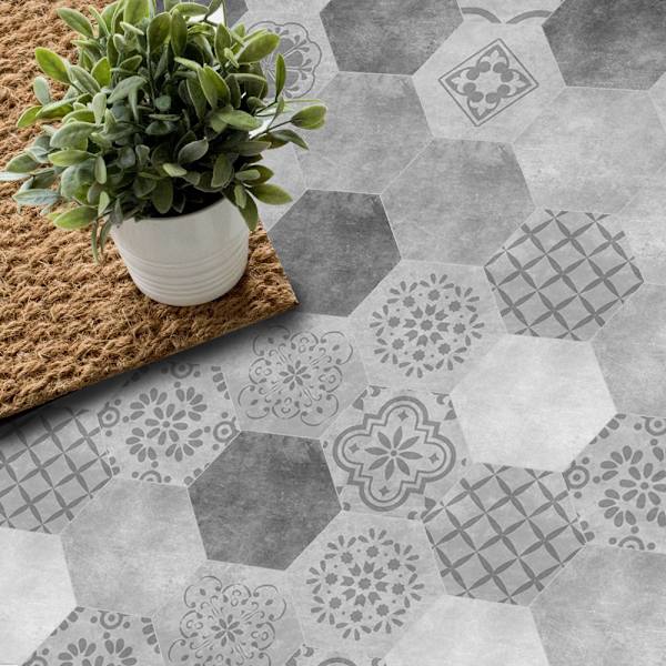 Set med 10 hexagonformade väggstickers Ny amerikansk loft industriell s
