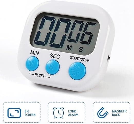 Magnetisk kökstimer med stor LCD-skärm