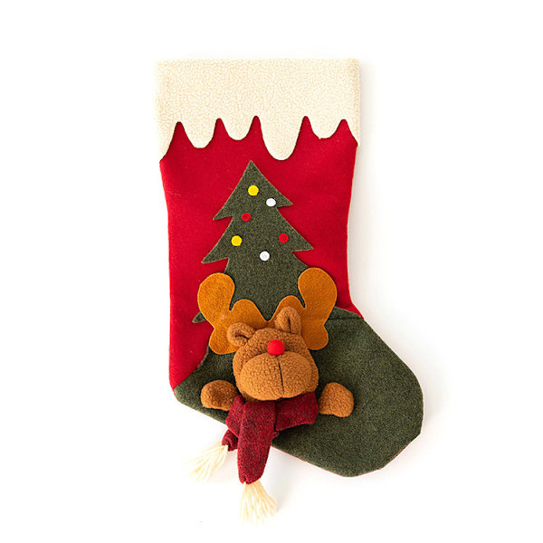 3 st julstrumpor påse jultomten snögubbe älg presentpåse Ch