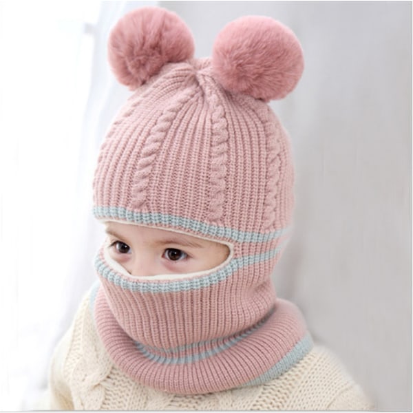 Autumn and Winter Baby Plush Thickened Knitting Wool Girl's Face