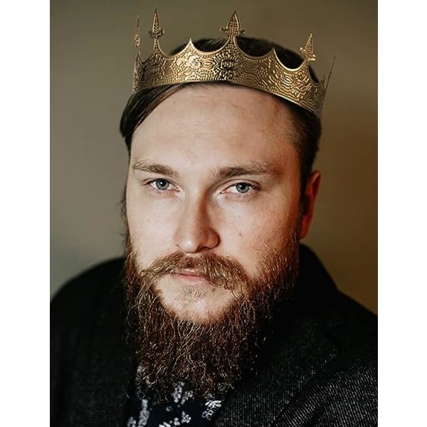 King Crown for Men - Royal Crown Prince Tiara for Men for Weddin
