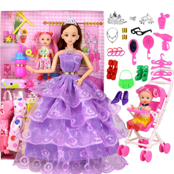 Barbie dockset presentförpackning flicka prinsessbröllopsklänning barnleksak (