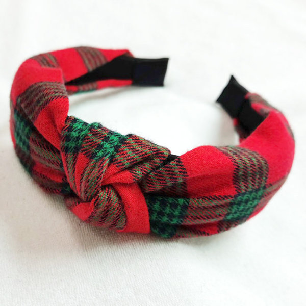 4 st jul knutna rutiga pannband mode retro bandana vin