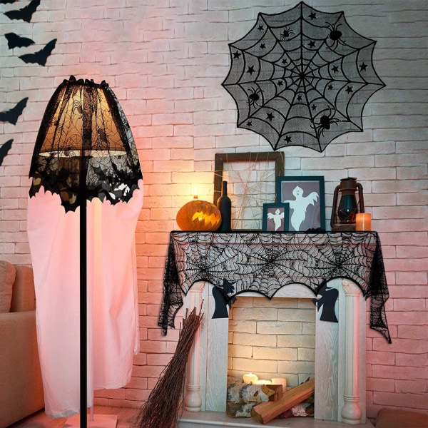 5-pak Halloween edderkop dekorationer sæt - Halloween kaminløber