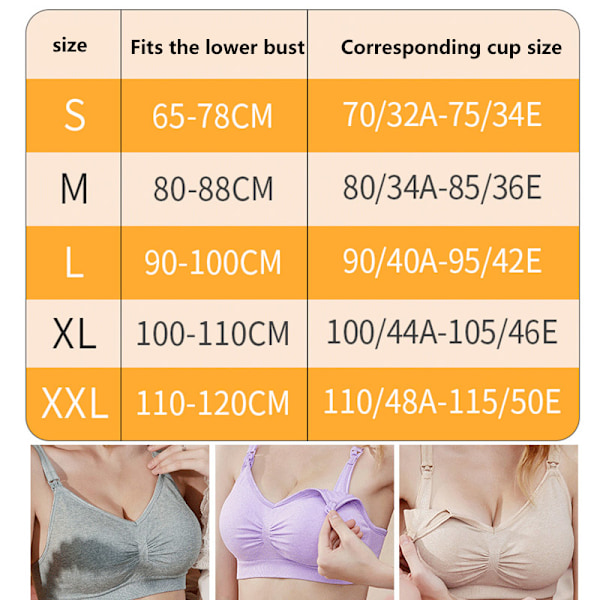 Maternity front open buckle plus size amningsbehå - Ljusgrå L