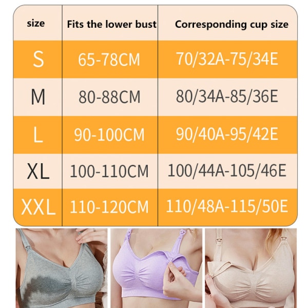 Öppet spänne framtill för gravida plus size amningsbh - Lila XL