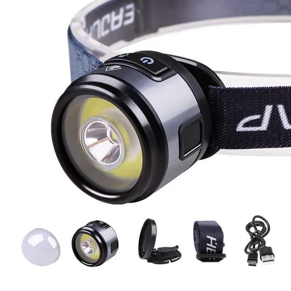 XPG+COB multifunksjons hodelykt med magnet krok hette klips lampe c