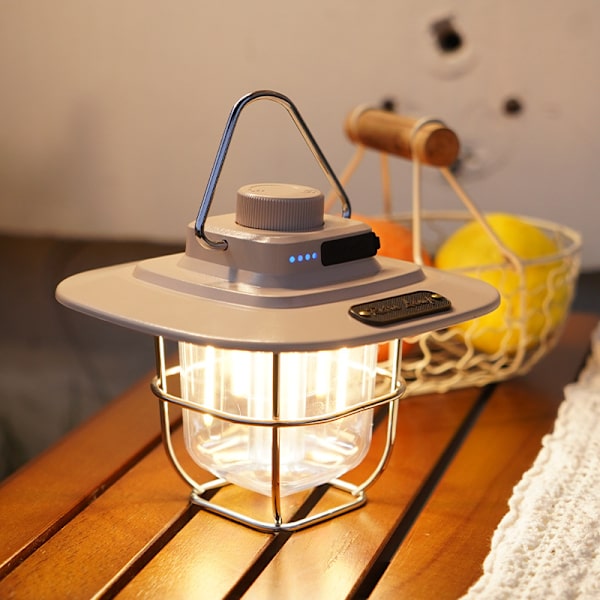 Vit utomhus omgivande campinglampa typ-C laddningsbar utomhuskamera