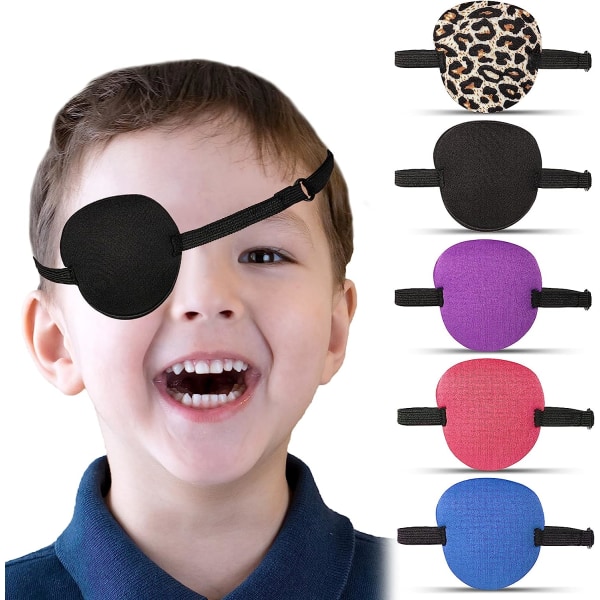 5 Pieces Eye Patches Adjustable Eye Patches with Buckle, Correct