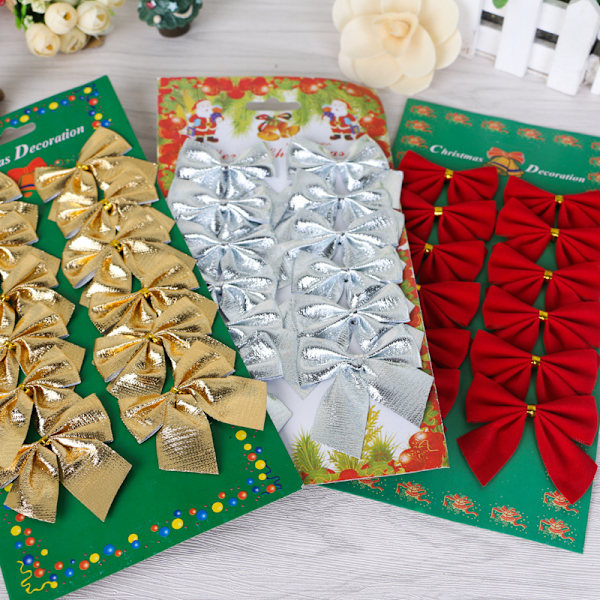 Mini små rosett julgran accessoarer juldekorationer