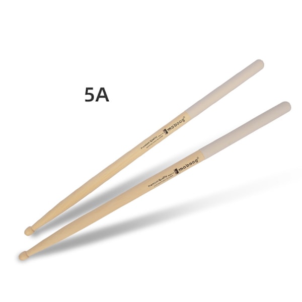 Maple Drumstick Percussion Trommestikker Anti-Slip Trommestikker Tromme Percussion Malle Tromme Tilbehør (5A/7A) - Hvid 5A