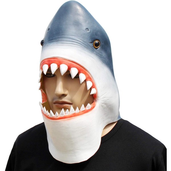 Halloween-kostymfest Latex Djurhuvud Hajmask