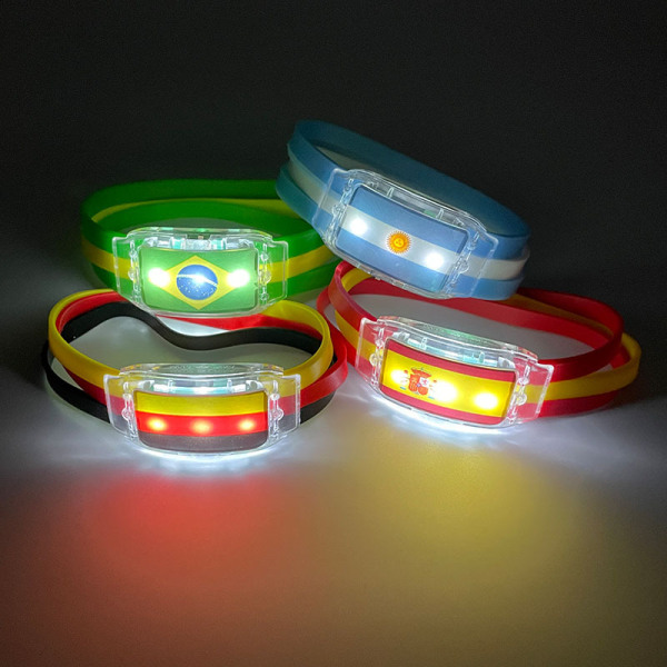 3 kappaletta led-lippu rannekoru jalkapallofaneille (Portugali)