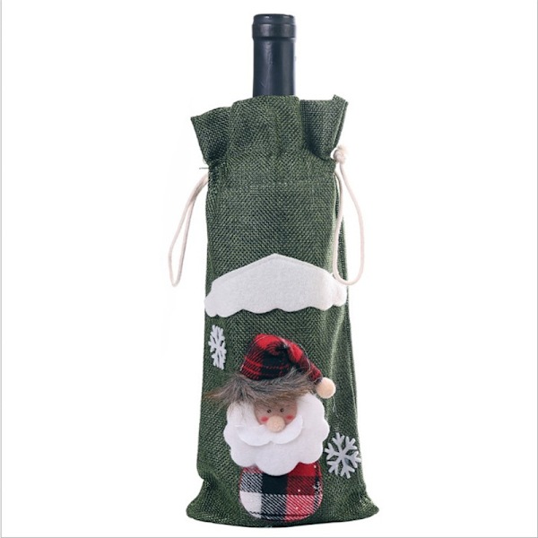 3 juledekorasjonsartikler Vinflaskesett Champagne Vinflaske