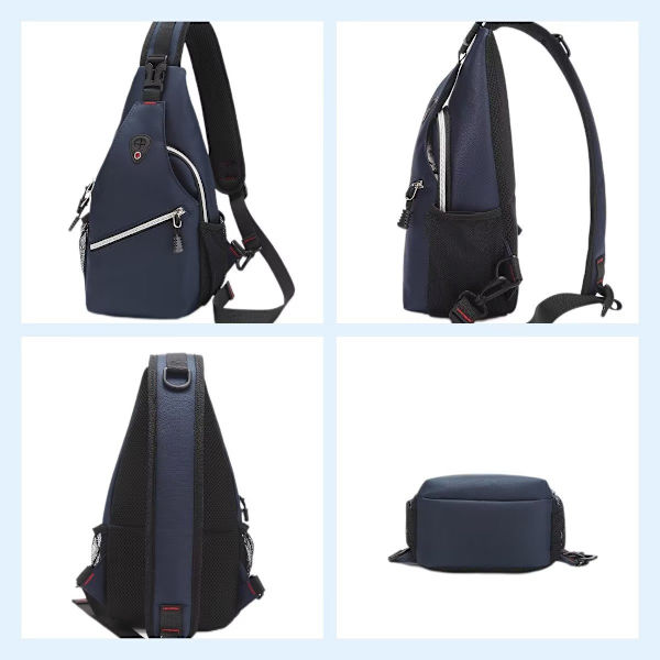 Sling Ryggsäck, Multifunktionell Crossbody Axelväska Resa Vandring Dagryggsäck (Lila)
