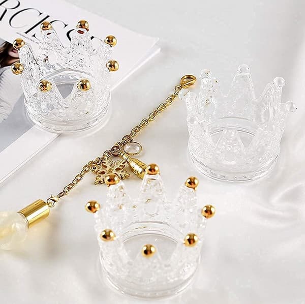 Sæt med 6 kronelysholdere i glas til bryllup, fest og