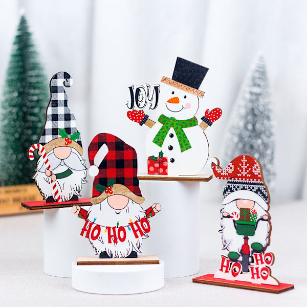 1 st juldekorationer i trä, juldockor, dekorationer, gör-det-själv