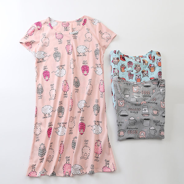 Dam Pyjamas Bomull Pyjamas Kortärmad Pyjamas Bekväma