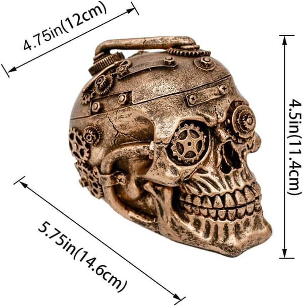 Halloween Steampunk Skull Home Decor - Sci-Fi Human Head Skeleto
