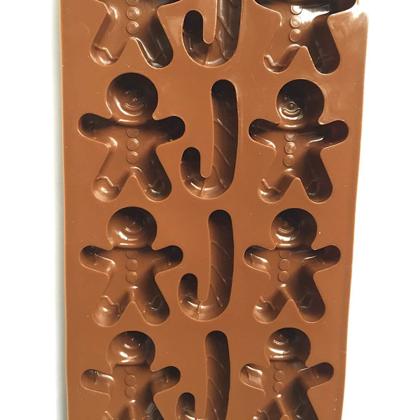 2 st snögubbe kryckor, silikagel chokladform, kakmo
