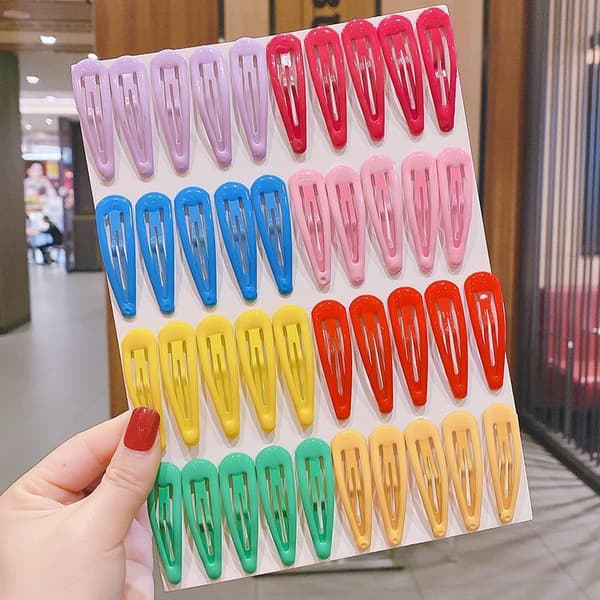 60 stk. Macaron-hårklips for jenter, barrettes for barnehår, tilfeldig