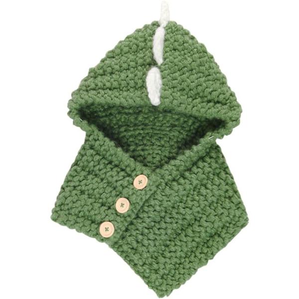 Lasten tytöille ja pojille talvinen lämmin neulottu korvaläpällinen hattu, dinosaurus
