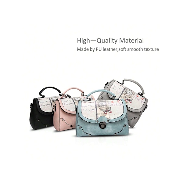 Eleganta Damhandväskor, Axelväskor, Handväskor, Tygväskor, Axelväskor, Crossbody-väska, Axelväska, Multifunktionell, Hållbar, PU-grå grey