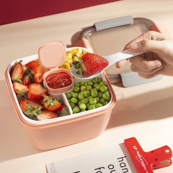 Lunchboks med 3 rom, matboks for voksne/barn